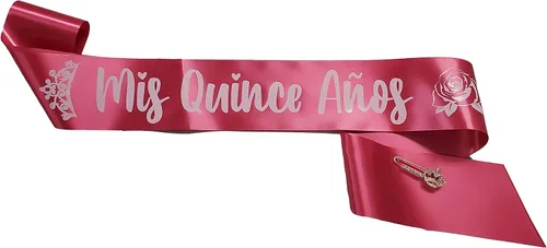 Miniatura 7 de It's My 15th Birthday Gifts for Teenage Girl Quince Anos - Banda de fiesta de quinceañera, banda rosa con extremos ajustables, viene con corona