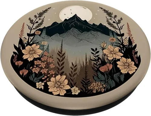 Miniatura 2 de Boho Chic Boho Hippie Nature Mountain Floral para niñas PopSockets intercambiables PopGrip