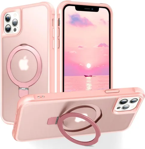 Miniatura 135 de CHAOFEnG Funda magnética compatible con iPhone 11 con soporte, prueba de caídas de grado militar, compatible con imán, anillo translúcido, parte