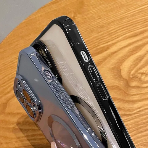 Miniatura 4 de Funda magnética transparente para iPhone 14 Pro con protector de lente de cámara, funda de protección completa compatible con MagSafe elegante funda