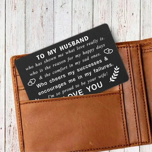 Miniatura 3 de ABNTY Tarjeta del día de San Valentín para marido, regalos de San Valentín para marido de parte de la esposa, tarjeta tipo cartera con texto