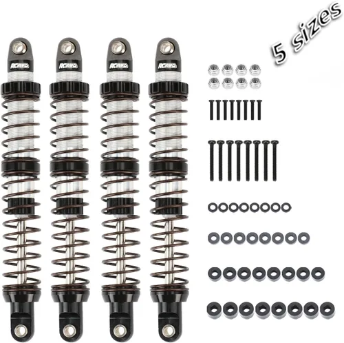 Miniatura 12 de RCAWD Amortiguadores de 80 mm 7075 Universales para actualizaciones de rastreador RC 1/10, amortiguadores RC con resorte para SCX10 I II III Pro Azul