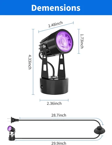 Miniatura 6 de Luces de Foco LED para Interiores 3W RGB Iluminación de Acento Luces Ascendentes para Interiores Lámpara de Foco para Plantas 120V Iluminación RGBW