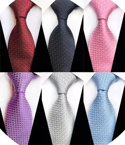 Miniatura 51 de WeiShang Lote de 6 corbatas clásicas de seda para hombre, corbatas tejidas jacquard