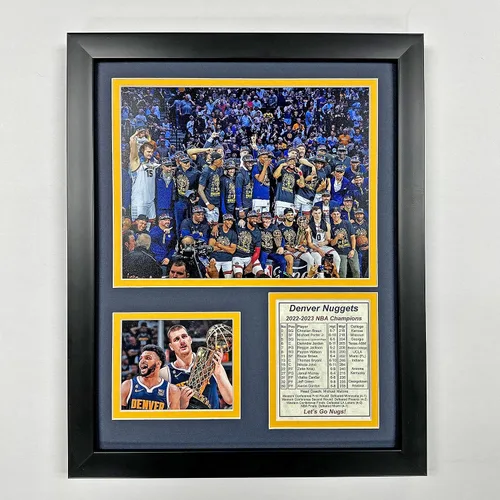 Miniatura 2 de Denver Nuggets Campeones de la NBA 2022-2023 Collage de fotos enmarcadas 2 tamaños y estilos (Mosaico, 18 x 22 pulgadas)