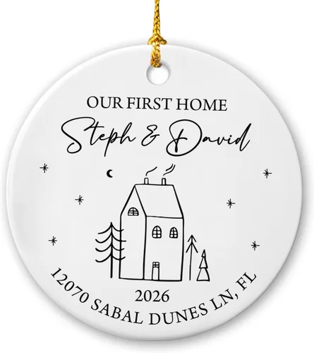 Miniatura 15 de Adorno de 1ª Navidad como el señor y la señora 2025, adorno de cerámica casado nuestra primera Navidad, adorno personalizado de Mr & Mrs para Adorno