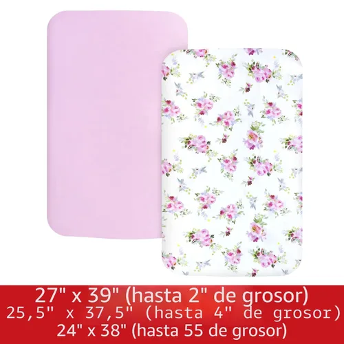 Miniatura 5 de Sábanas para Pack and Play para niña, paquete de 2 sábanas para mini cuna, sábana ajustada para corralito elástica, compatible con Graco Pack n