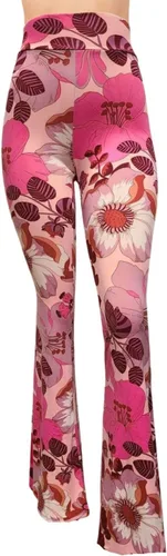 Miniatura 146 de ShopMyTrend - Pantalones de yoga largos con piernas anchas y acampanadas estilo palazzo, con cintura alta, para mujer