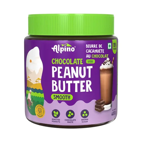 Miniatura 5 de ALPINO Mantequilla de maní de chocolate suave 19% de proteína Hecho con cacahuetes tostados, pasta de chocolate, azúcar morena y sal marina