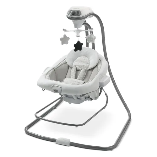 Graco DuetConnect® LX Portabebé Colgante y Balancín, Asiento Balancín Multi-Dirección para Bebé, Varias Velocidades de Cierre, Redmond Rojo (Redmond)