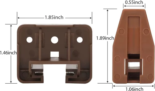 Miniatura 2 de LONTAN DGSL01 - Juego de 2 guías y guías de plástico para cajones, piezas de repuesto para rieles de gabinete de montaje central, guías de plástico