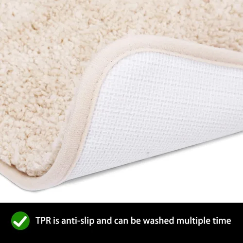 Miniatura 4 de TEBIEKOY Alfombras de baño peludas, súper absorbentes, antideslizantes, suaves, de felpa gruesa, lavables a máquina, alfombras de baño para baño
