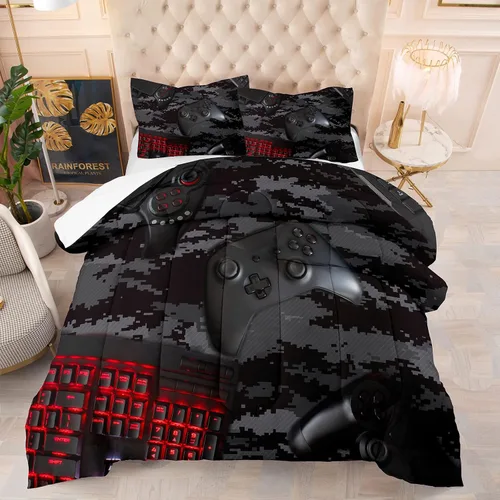 Miniatura 13 de TAILOR SHOP - Juego de edredón con bandera americana para niños y adolescentes, juego de ropa de cama con patrón de bandera americana, tamaño queen