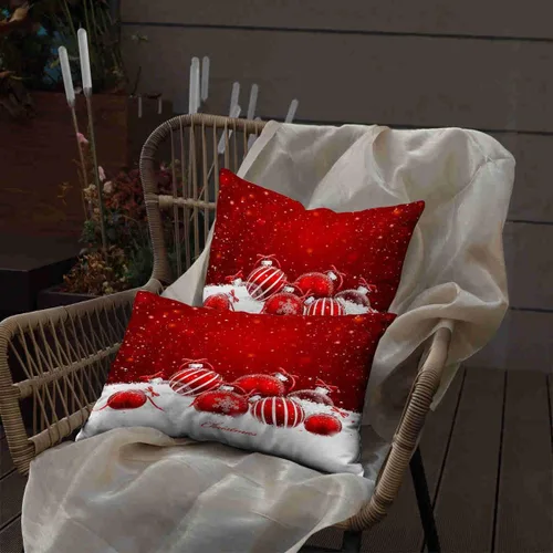Miniatura 7 de Decoración de bola de Navidad roja y blanca, Feliz Navidad, decoración festiva, funda de almohada, funda de cojín, sofá de oficina en casa, funda