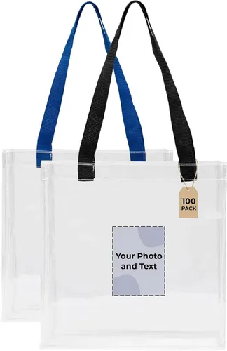 Miniatura 11 de Bolsas de mano personalizadas para estadios, transparentes personalizadas, diseño de TPU de 12.2 x 12.2 x 6.3 pulgadas con asas, ideal para eventos