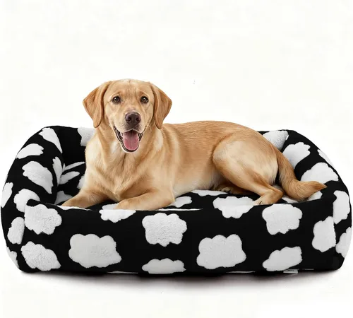 Miniatura 39 de JOEJOY Cama mediana para perros de tamaño mediano, cama ortopédica rectangular lavable para mascotas con funda de cremallera extraíble, bonita cama