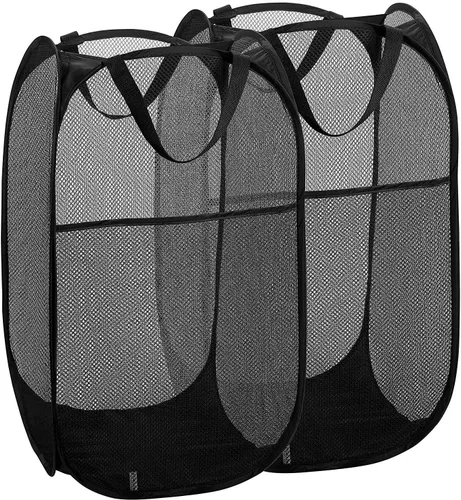 Miniatura 12 de Cesta de lavandería emergente, cesta plegable de malla para ropa de los niños, para dormitorio universitario o para viajar, cesta de lavandería