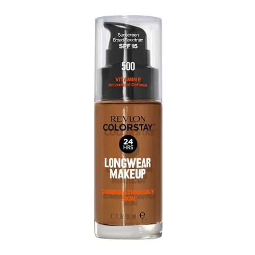 Miniatura 59 de Base líquida de Revlon ColorStay Maquillaje facial para piel mixta y grasa, SPF 15, cobertura media-completa con acabado mate, beige solar (392), 1