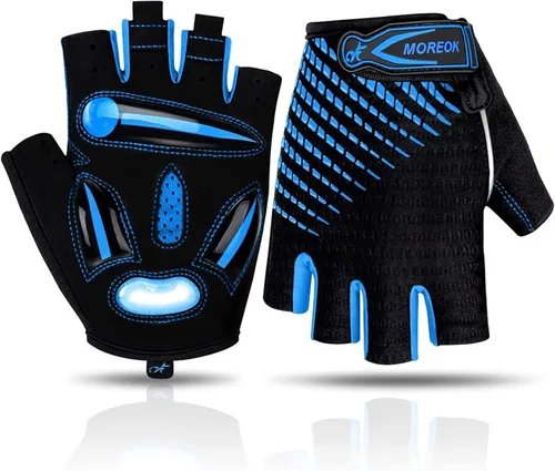 BIKINGMOREOK Guantes de ciclismo para hombres y mujeres, guantes de bicicleta transpirables, almohadillas de gel de 0.197in, guantes de bicicleta de
