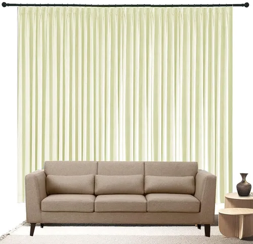 Miniatura 33 de Bhoomi Collection Cortinas opacas extralargas plisadas con doble pellizco, cortinas para ventana de pasillo de 2 pisos, cortinas atractivas