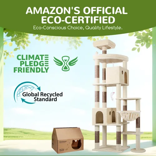Miniatura 6 de Globlazer Árbol Gigante para Gatos, Árbol para Gatos de 83 Pulgadas para Gatos Grandes Adultos de Interior, Torre XXL para Gatos con 9 Postes