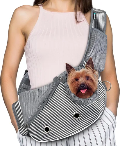 Miniatura 9 de PetAmi Transportador de Eslinga para Perros Pequeños, Bolso Transportador de Eslinga para Cachorros, Bolsas para Perros para Viajar, Bolsa
