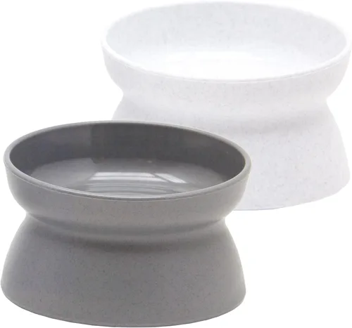 Miniatura 9 de Kitty City Cuencos elevados para gatos (juego de 2), platos elevados para alimentos y agua para gatos, diseño moderno de pedestal, aptos para Pastel