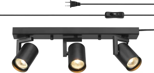 Miniatura 14 de GLOBE Electric 60024 Iluminación de riel de 3 luces con enchufe, cabezales ajustables, acabado blanco mate, 22 pulgadas, base GU10, cable de 15 pies