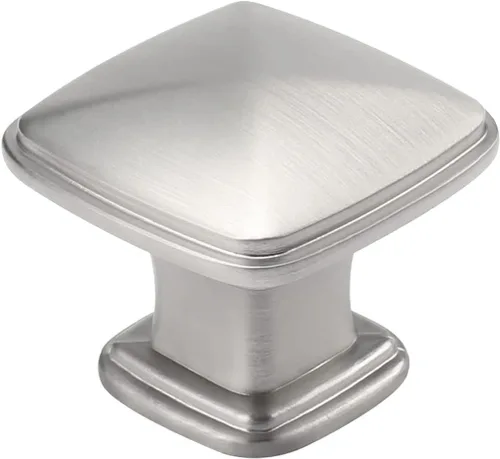 Miniatura 9 de homdiy Paquete de 5 pomos de gabinete de cocina de níquel cepillado para cajones, herrajes cuadrados sólidos plateados para gabinetes de tocador