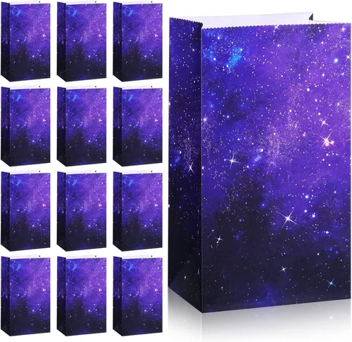 Pajean 28 bolsas de recuerdo de fiesta de galaxia espacial, suministros de fiesta de cumpleaños con temática de estrellas espaciales, suministros de