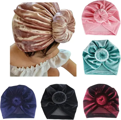 DRESHOW BQUBO Baby Turban Hats Turban Bun Knot Baby Infant Beanie Baby Girl Soft Cute Toddler Cap