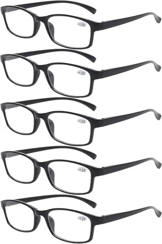 NORPERWIS Gafas de lectura, 5 pares de lentes de lectura vintage con bisagra de resorte para leer para hombres y mujeres (paquete de 5 unidades,