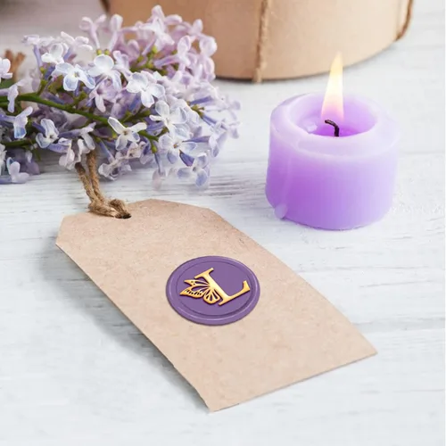Miniatura 3 de CRASPIRE Sello de cera con letra L, sello de mariposa, 1.181 in, retro, vintage, extraíble, latón, cabeza con mango de madera, para invitaciones