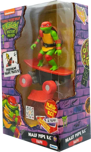 Miniatura 3 de Tortugas Ninja Mutantes Adolescentes Juguetes, Raphael Half Pipe RC Vehículo de Patineta con Trucos, Control Remoto de 2.4 GHz Juguetes de Tortugas