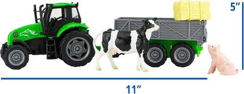 Miniatura 3 de Breyer Horses Breyer Farms - Juego de tractor y vagón Tag-a-Long 5 pulgadas de alto x 11 pulgadas de largo x 4 pulgadas de profundidad Incluye