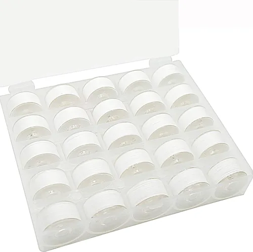 Miniatura 8 de New brothread 25pcs 15White+10Black 60S/2 (90WT) hilo de bobina preenrollado tamaño A SA156 para bordado y máquinas de coser DIY bordado e hilo