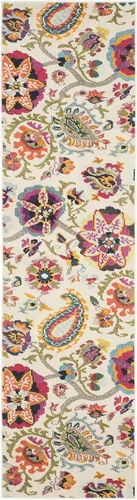 Miniatura 2 de SAFAVIEH Colección Monaco - Alfombra para pasillo, 2.2 x 6 pies, color marfil y multicolor, diseño floral bohemio, no desprende pelusa y de fácil