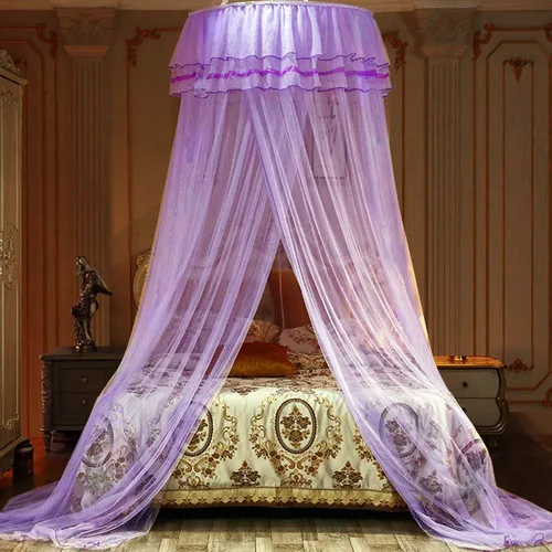 Miniatura 10 de Jolitac Dosel de Cama Mosquitera de Encaje para Camas de Niñas, Tienda de Juego de Princesa Única Doseles de Malla Cúpula Grande de Encaje Cortinas
