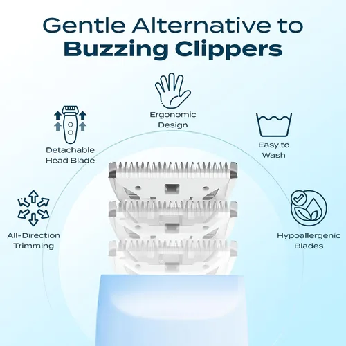 Miniatura 5 de Calming Clipper, Kit de corte de pelo silencioso para niños con autismo y sensibilidad sensorial, diestros