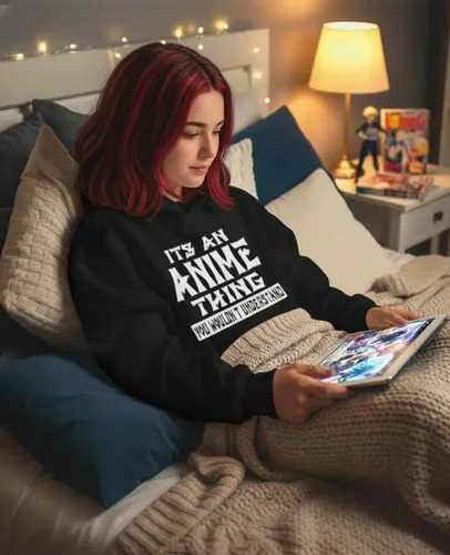 Miniatura 4 de Tstars Divertida sudadera con capucha Otaku para adolescentes y mujeres, sudadera con meme de anime japonés, regalo para fanáticos del manga