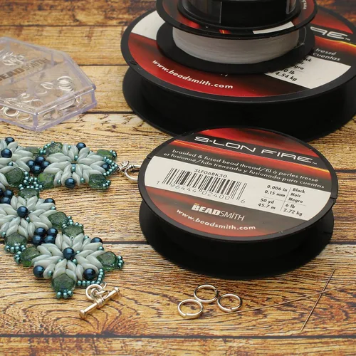 Miniatura 3 de The Beadsmith S-Lon Fire - Hilo de cuentas trenzado y fundido - Prueba de 6 libras, diámetro de 0.006 pulgadas/0.006 in, carrete de 50 yardas