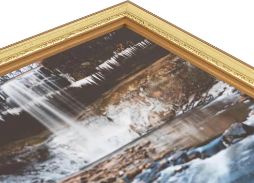 Miniatura 3 de ArtToFrames Marco de fotos dorado de 4 x 37 pulgadas, este marco de póster de madera personalizado de 1.50 pulgadas tiene motas doradas, ideal