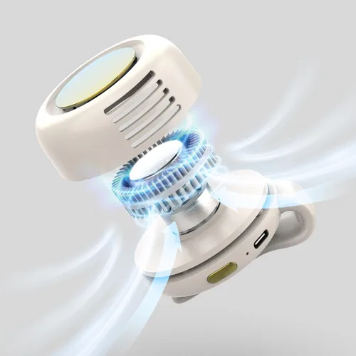 Miniatura 5 de Mini ventilador sin aspas con clip, ventilador personal portátil de 3 velocidades con USB-C, para cintura, bolsa y cuello (verde)