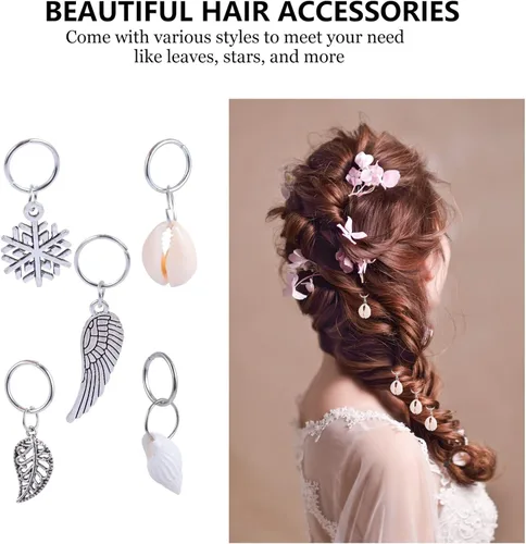 Miniatura 3 de KALLORY 100 piezas de joyería para el cabello, brazaletes trenzados, anillos para el cabello