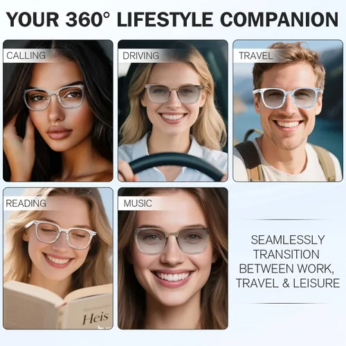 Miniatura 3 de Al - Lentes inteligentes para mujeres y hombres, impulsados por IA mediante grabación en vivo, interpretación simultánea, lentes de traducción