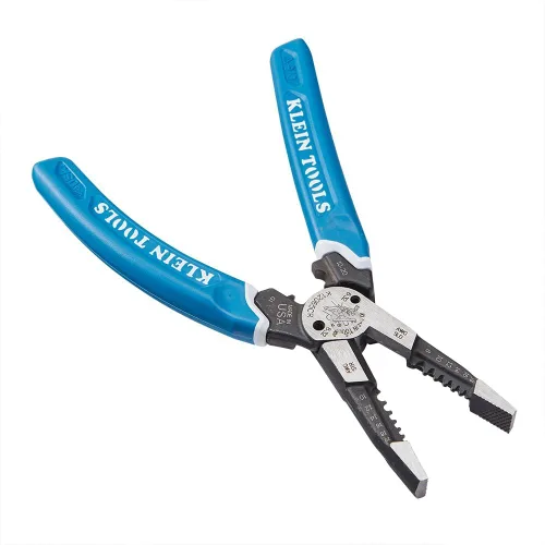 Miniatura 7 de Klein Tools K12065CR - Pelacables, cortador y herramienta engarzadora, fabricado en Estados Unidos, para cortar, pelar, engarzar y torcer
