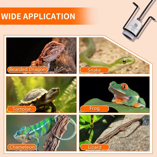 Miniatura 5 de Soporte de lámpara de calor de cerámica para reptiles, calentador de luz de calor para terrarios y vivarios, soporte de lámpara de calor de lagarto