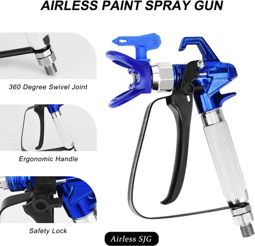Miniatura 5 de Pistola de pulverización de pintura sin aire de 3600 PSI, con 1 protector de punta, 5 puntas de pulverización y 5 filtros de pistola de pintura sin