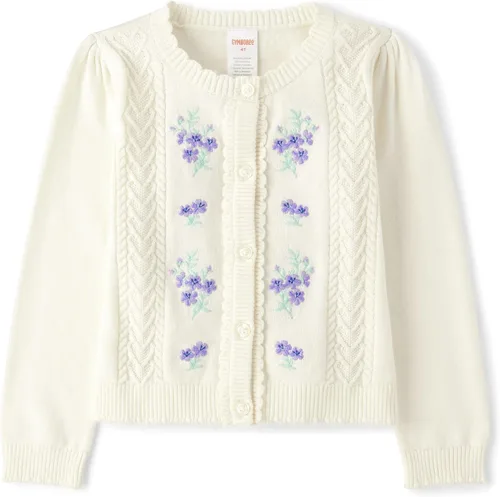 Miniatura 25 de Gymboree - Cárdigan de manga larga con botones frontales para bebés y niñas pequeñas Blanco