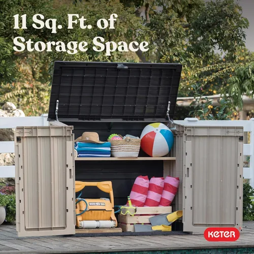Miniatura 15 de Keter Store-It-Out MIDI - Cobertizo de almacenamiento de resina para exteriores, gabinete horizontal resistente a la intemperie para botes